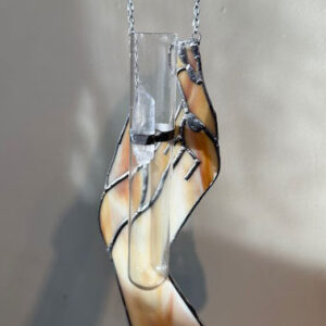 Stained Glass Hand Plant Holder - Caramel