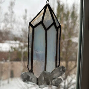 Stained Glass Crystal with Quartz Crystals